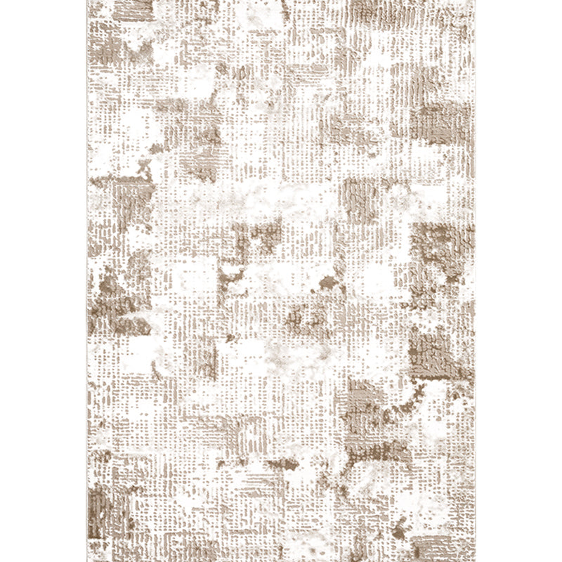 Contemporary Abstract Printed Rug Multicolored Synthetics Area Carpet Non-Slip Backing Easy Care Indoor Rug for Decor White-Brown Clearhalo 'Area Rug' 'Rug' 2392103