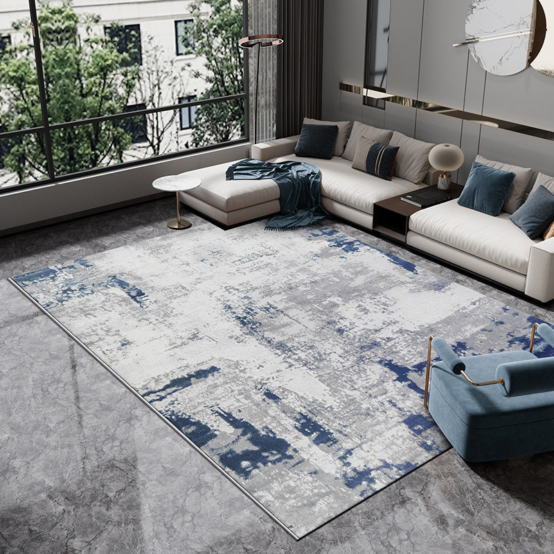 Nordic Living Room Rug Multi-Color Abstract Print Indoor Rug Polyster Non-Slip Backing Washable Area Carpet Dark Blue-Gray Clearhalo 'Area Rug' 'Rug' 2392122