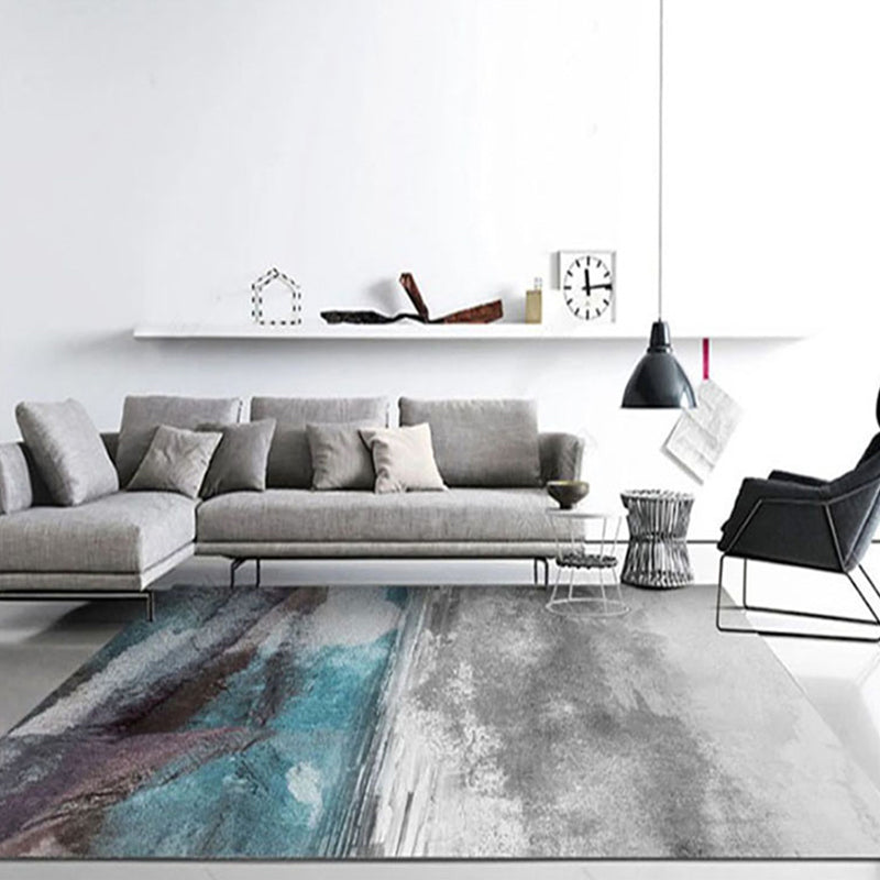 Multi Colored Simplicity Rug Polypropylene Abstract Printed Indoor Rug Non-Slip Backing Pet Friendly Area Carpet for Parlor Gray-Green Clearhalo 'Area Rug' 'Rug' 2392137