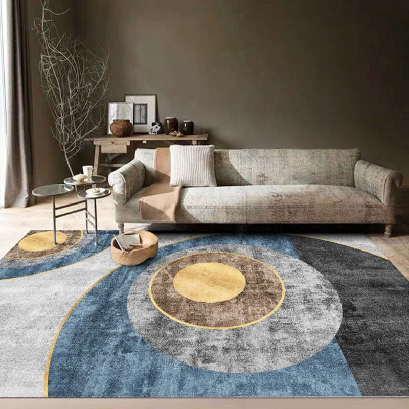 Multi Colored Simplicity Rug Polypropylene Abstract Printed Indoor Rug Non-Slip Backing Pet Friendly Area Carpet for Parlor Gray Blue Clearhalo 'Area Rug' 'Rug' 2392140