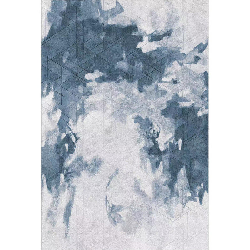 Cyberpunk Decoration Rug Multi Colored Abstract Printed Indoor Rug Polyster Non-Slip Backing Pet Friendly Area Carpet Dark Blue-Gray Clearhalo 'Area Rug' 'Rug' 2392153