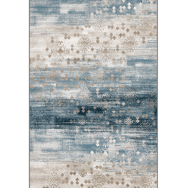 Cyberpunk Decoration Rug Multi Colored Abstract Printed Indoor Rug Polyster Non-Slip Backing Pet Friendly Area Carpet Dark Blue Clearhalo 'Area Rug' 'Rug' 2392160