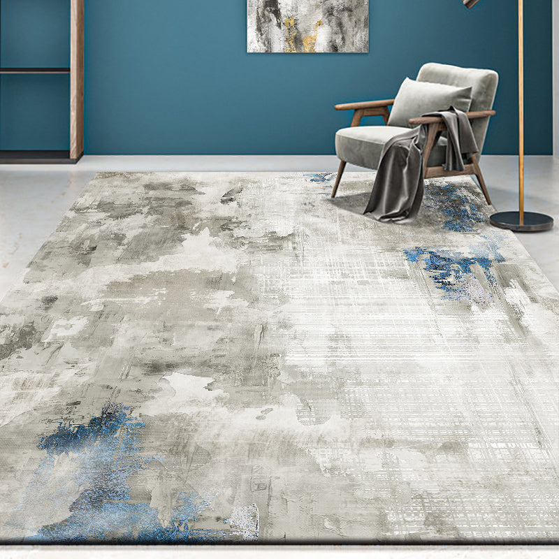 Multi Colored Cyberpunk Rug Polypropylene Abstract Printed Area Carpet Pet Friendly Easy Care Indoor Rug for Parlor Gray-White Clearhalo 'Area Rug' 'Rug' 2392186