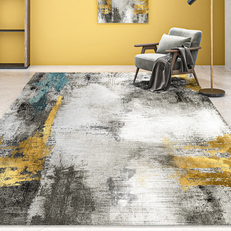 Multi Colored Cyberpunk Rug Polypropylene Abstract Printed Area Carpet Pet Friendly Easy Care Indoor Rug for Parlor Yellow Clearhalo 'Area Rug' 'Rug' 2392188