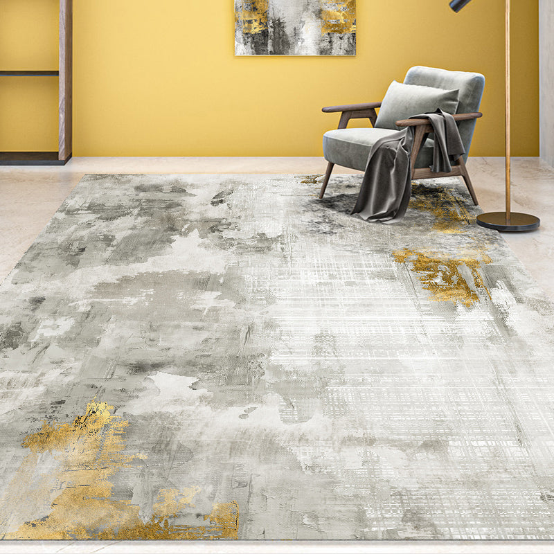 Multi Colored Cyberpunk Rug Polypropylene Abstract Printed Area Carpet Pet Friendly Easy Care Indoor Rug for Parlor Gray-Yellow Clearhalo 'Area Rug' 'Rug' 2392195