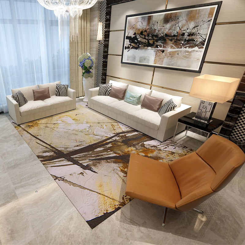 Nordic Decoration Rug Multicolored Abstract Print Indoor Rug Synthetics Non-Slip Backing Pet Friendly Area Carpet Light Coffee Clearhalo 'Area Rug' 'Rug' 2392201