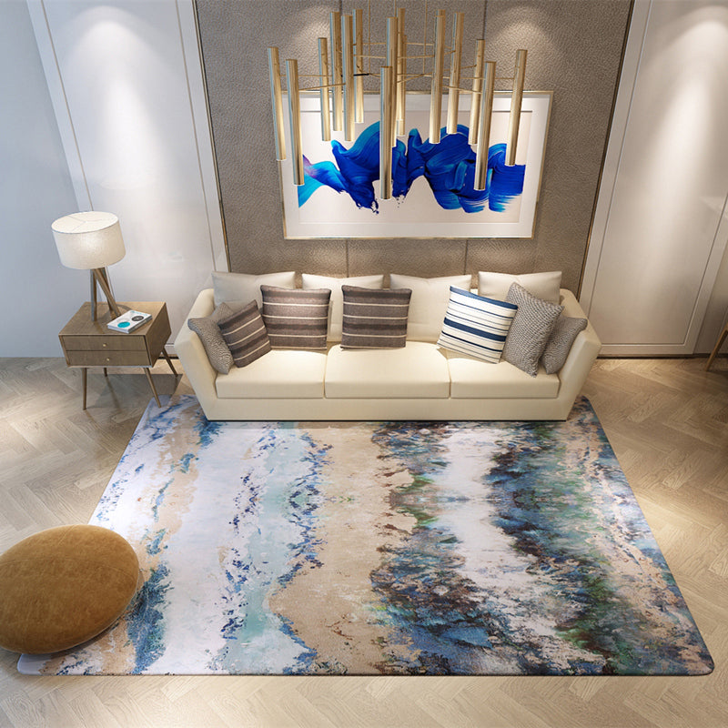 Nordic Decoration Rug Multicolored Abstract Print Indoor Rug Synthetics Non-Slip Backing Pet Friendly Area Carpet Light Blue Clearhalo 'Area Rug' 'Rug' 2392204