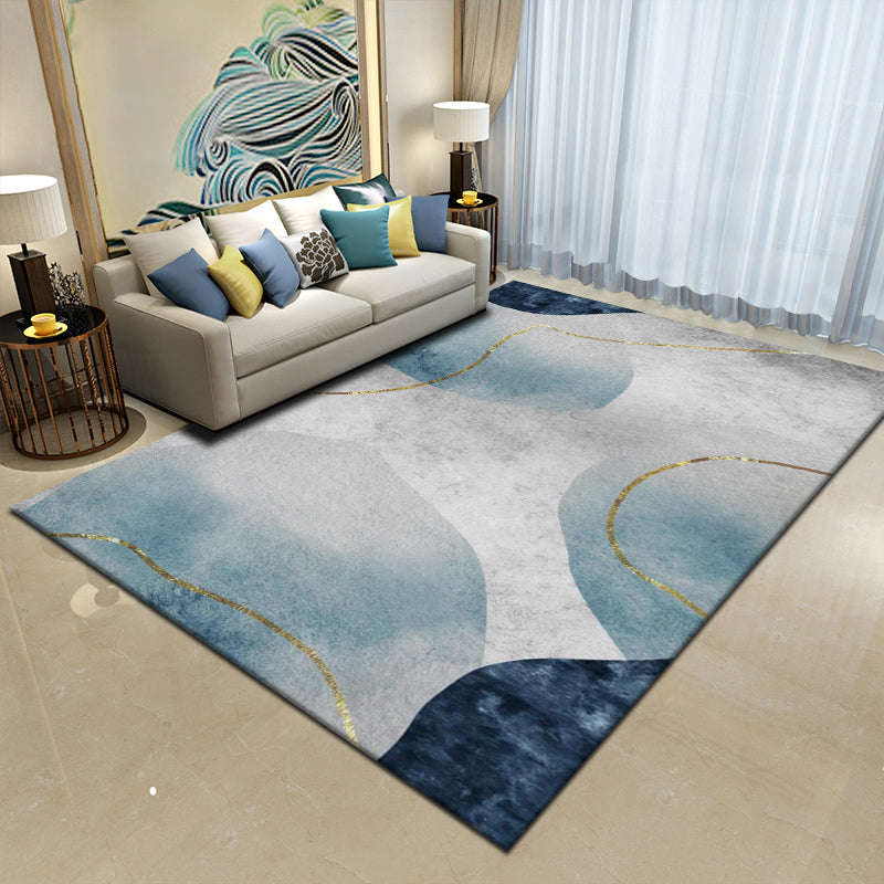 Nordic Abstract Printed Rug Multi-Color Polyster Area Carpet Non-Slip Backing Stain-Resistant Indoor Rug for Parlor Light Blue Clearhalo 'Area Rug' 'Rug' 2392214