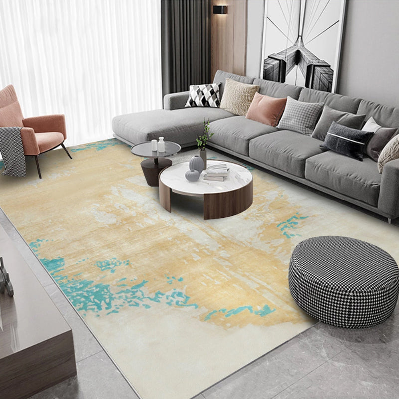 Nordic Abstract Printed Rug Multi-Color Polyster Area Carpet Non-Slip Backing Stain-Resistant Indoor Rug for Parlor Yellow Clearhalo 'Area Rug' 'Rug' 2392215