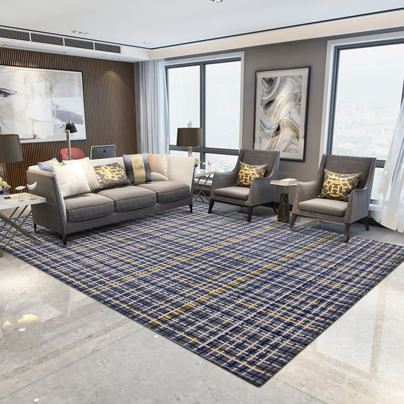 Multi Colored Geometric Print Rug Polypropylene Steampunk Indoor Rug Non-Slip Backing Pet Friendly Area Carpet for Decoration Navy Clearhalo 'Area Rug' 'Rug' 2392227