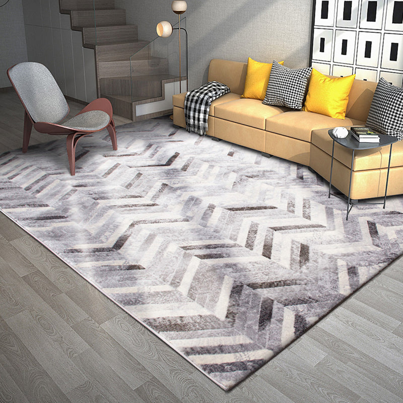 Multi Colored Geometric Print Rug Polypropylene Steampunk Indoor Rug Non-Slip Backing Pet Friendly Area Carpet for Decoration White-Gray Clearhalo 'Area Rug' 'Rug' 2392230