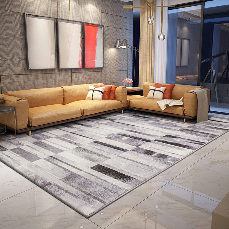 Multi Colored Geometric Print Rug Polypropylene Steampunk Indoor Rug Non-Slip Backing Pet Friendly Area Carpet for Decoration Dark Gray-White Clearhalo 'Area Rug' 'Rug' 2392236