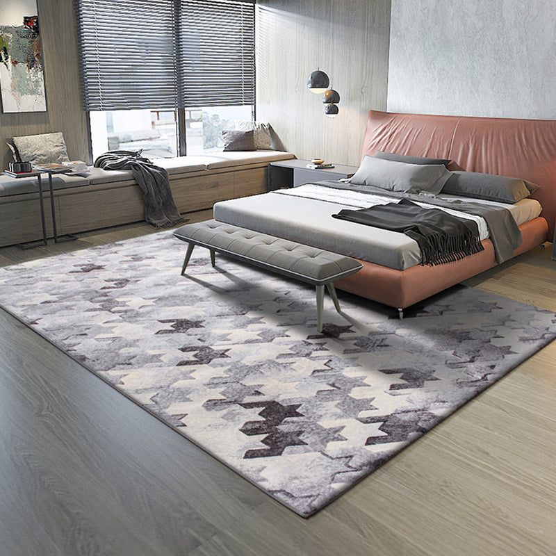 Multi Colored Geometric Print Rug Polypropylene Steampunk Indoor Rug Non-Slip Backing Pet Friendly Area Carpet for Decoration Gray-White Clearhalo 'Area Rug' 'Rug' 2392240
