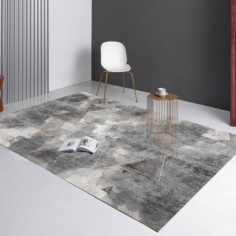 Nordic Living Room Rug Multi Colored Geometric Print Indoor Rug Synthetics Anti-Slip Backing Pet Friendly Carpet Smoke Gray Clearhalo 'Area Rug' 'Rug' 2392316