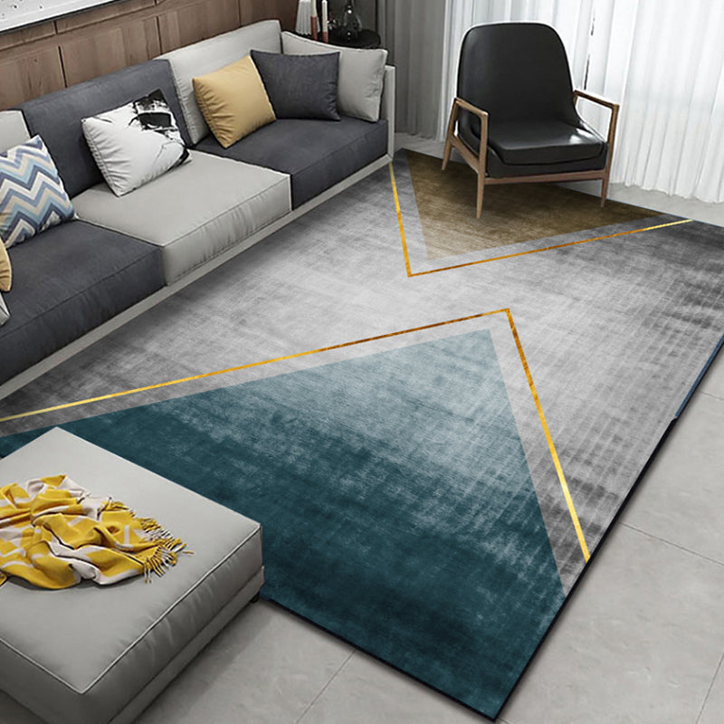 Nordic Living Room Rug Multi Colored Geometric Print Indoor Rug Synthetics Anti-Slip Backing Pet Friendly Carpet Dark Blue Clearhalo 'Area Rug' 'Rug' 2392322