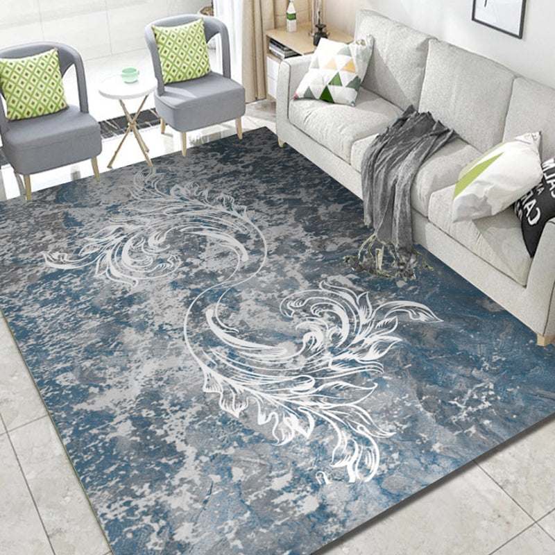 Nordic Living Room Rug Multi Colored Geometric Print Indoor Rug Synthetics Anti-Slip Backing Pet Friendly Carpet Gray-Blue Clearhalo 'Area Rug' 'Rug' 2392323