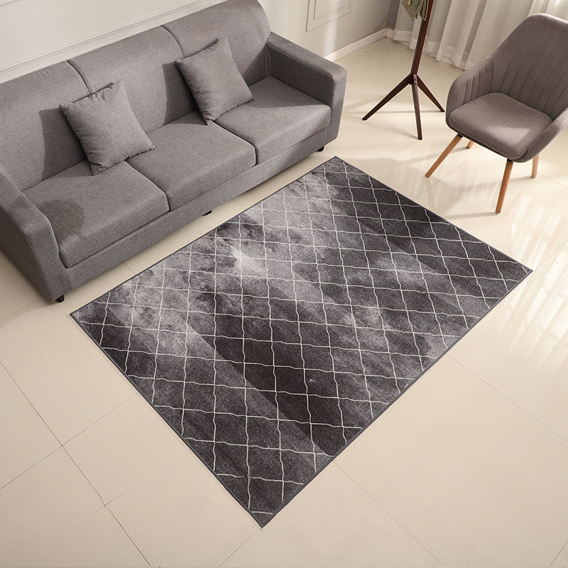 Novelty Living Room Rug Multi Colored Geometric Print Area Carpet Polyster Non-Slip Backing Easy Care Indoor Rug Silver Gray Clearhalo 'Area Rug' 'Rug' 2392334