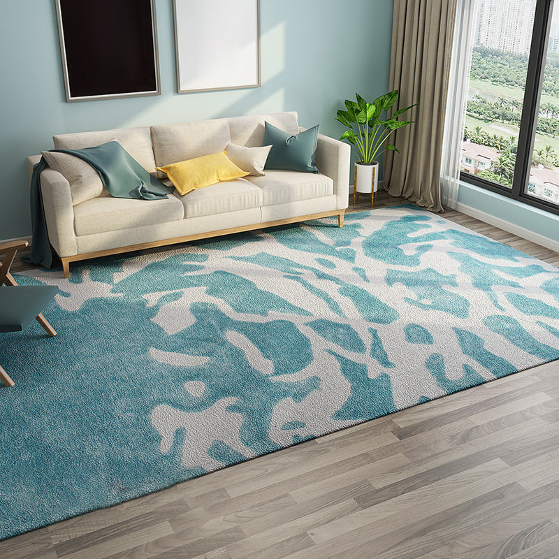 Novelty Living Room Rug Multi Colored Geometric Print Area Carpet Polyster Non-Slip Backing Easy Care Indoor Rug Sky Blue Clearhalo 'Area Rug' 'Rug' 2392339