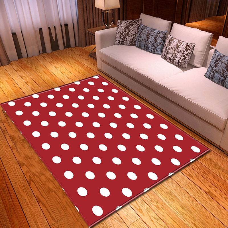 Simple Living Room Rug Multi Colored Printed Area Carpet Synthetics Non-Slip Backing Stain-Resistant Area Rug Red Clearhalo 'Area Rug' 'Rug' 2392344