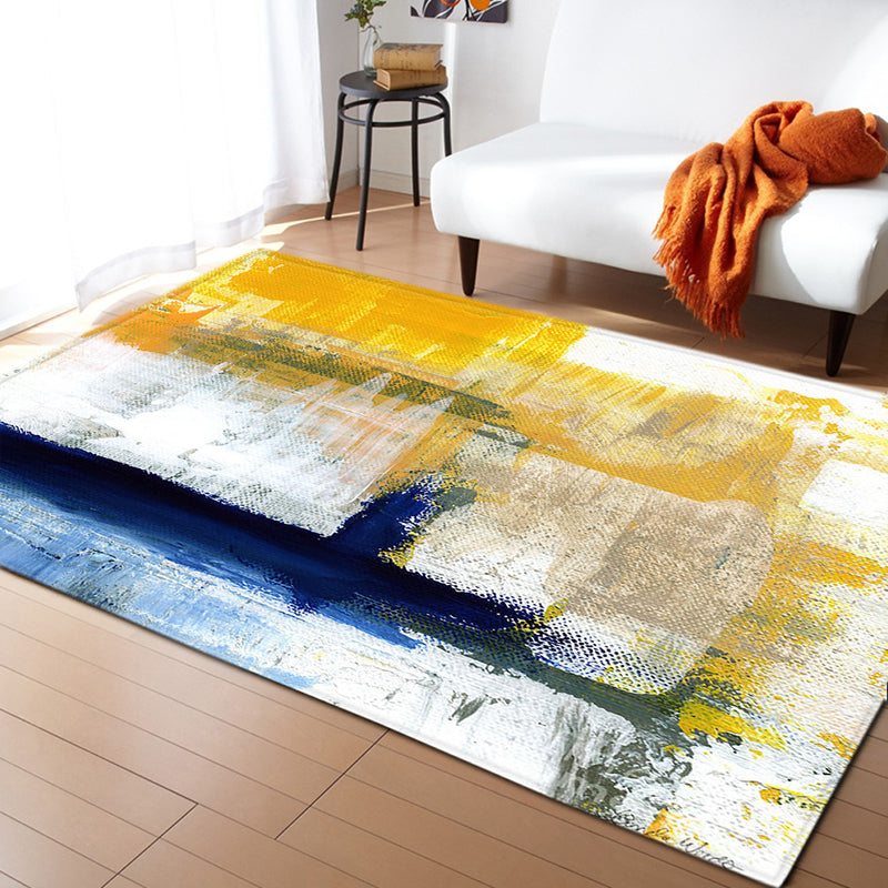Simple Living Room Rug Multi Colored Printed Area Carpet Synthetics Non-Slip Backing Stain-Resistant Area Rug Yellow Clearhalo 'Area Rug' 'Rug' 2392345