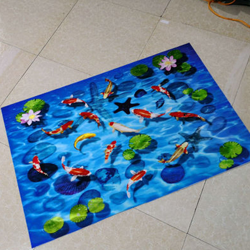 Novelty Animal 3D Print Rug Multicolored Synthetics Area Carpet Anti-Slip Backing Pet Friendly Indoor Rug for Decoration Ocean Blue Clearhalo 'Area Rug' 'Rug' 2392356