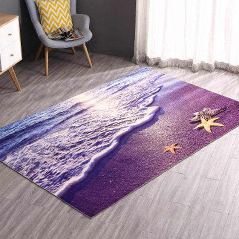 Novelty Animal 3D Print Rug Multicolored Synthetics Area Carpet Anti-Slip Backing Pet Friendly Indoor Rug for Decoration Purple Clearhalo 'Area Rug' 'Rug' 2392362