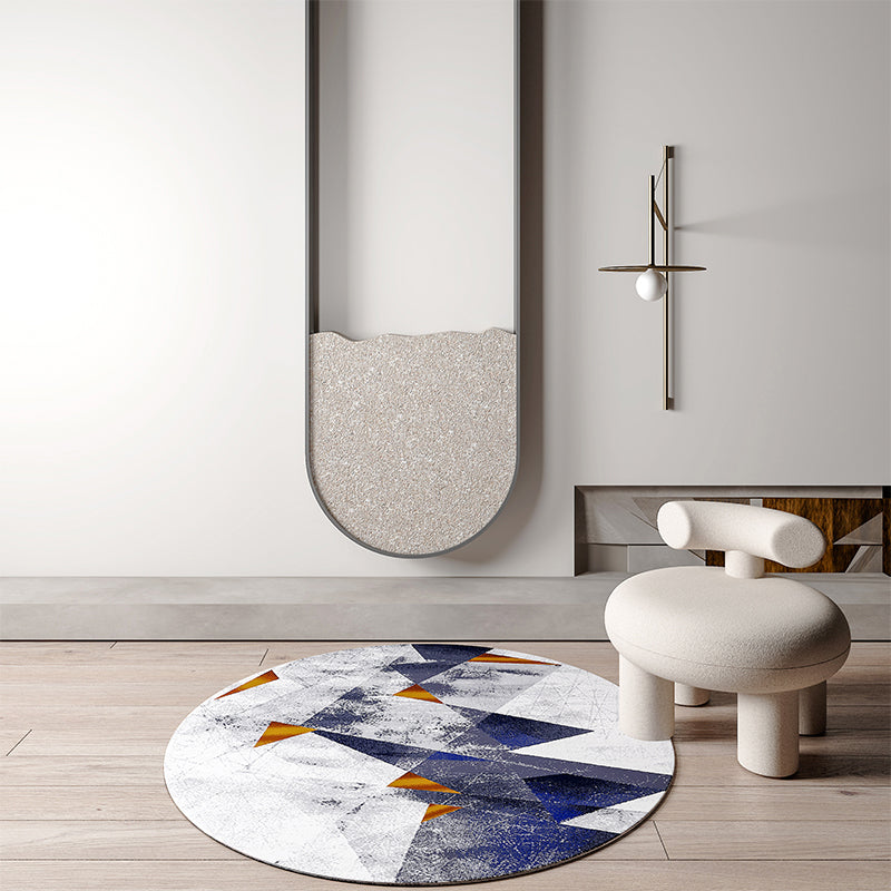 Industrial Living Room Rug Multi Colored Abstract Printed Indoor Rug Polyster Anti-Slip Backing Easy Care Area Carpet Blue Clearhalo 'Area Rug' 'Rug' 2392390