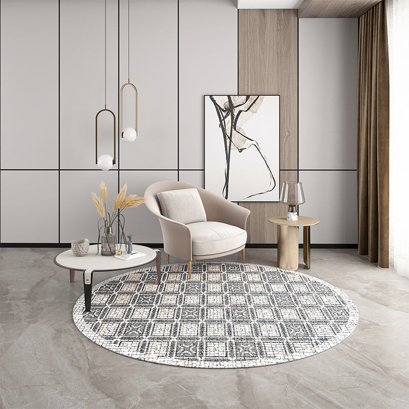 Industrial Living Room Rug Multi Colored Abstract Printed Indoor Rug Polyster Anti-Slip Backing Easy Care Area Carpet Light Gray-White Clearhalo 'Area Rug' 'Rug' 2392392