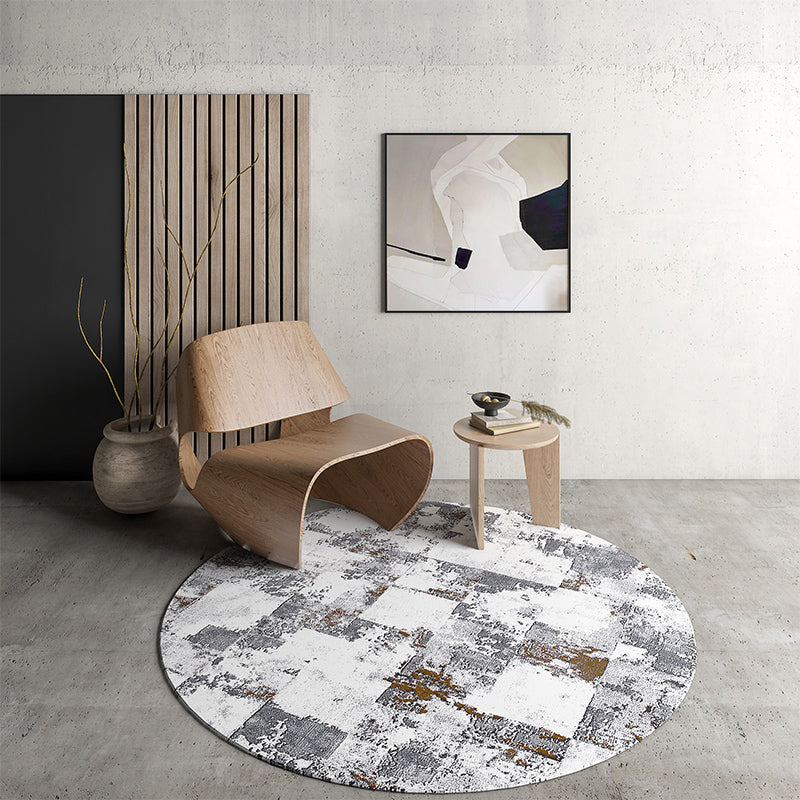 Industrial Living Room Rug Multi Colored Abstract Printed Indoor Rug Polyster Anti-Slip Backing Easy Care Area Carpet Gray-White Clearhalo 'Area Rug' 'Rug' 2392394