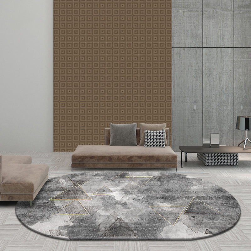 Designer Geo Printed Rug Multi Colored Synthetics Area Carpet Non-Slip Backing Pet Friendly Indoor Rug for Decor Smoke Gray Clearhalo 'Area Rug' 'Rug' 2392412