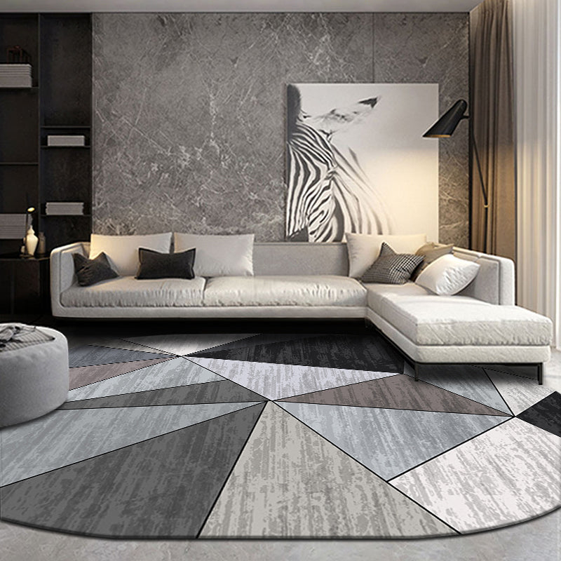Designer Geo Printed Rug Multi Colored Synthetics Area Carpet Non-Slip Backing Pet Friendly Indoor Rug for Decor Grey Clearhalo 'Area Rug' 'Rug' 2392415