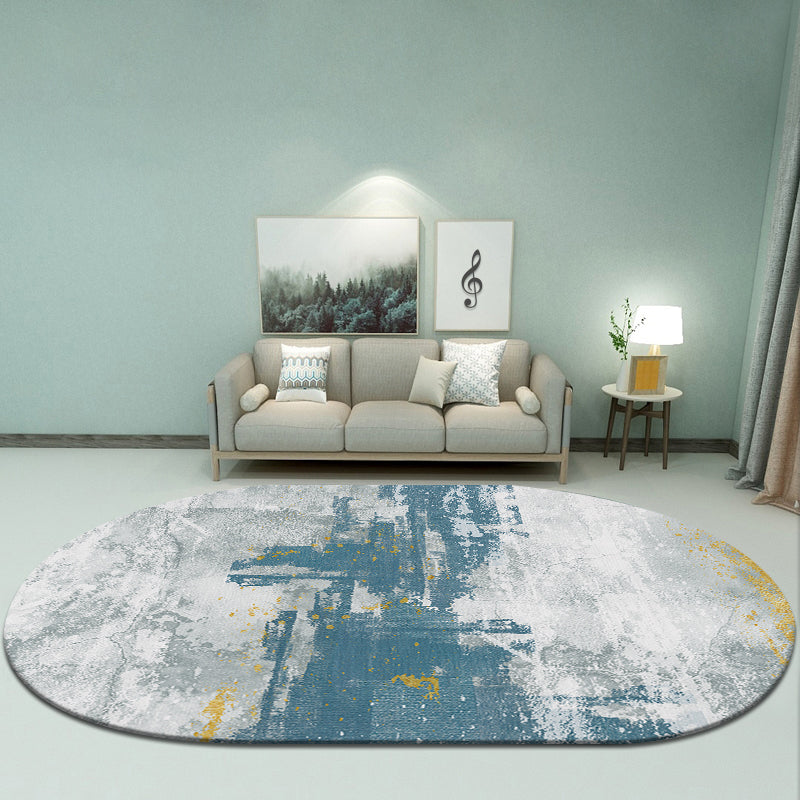Designer Geo Printed Rug Multi Colored Synthetics Area Carpet Non-Slip Backing Pet Friendly Indoor Rug for Decor Gray Blue Clearhalo 'Area Rug' 'Rug' 2392416