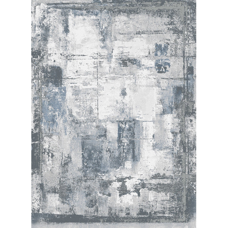 Contemporary Living Room Rug Multi Colored Abstract Print Area Carpet Polyster Non-Slip Backing Pet Friendly Indoor Rug Gray-White Clearhalo 'Area Rug' 'Rug' 2392464