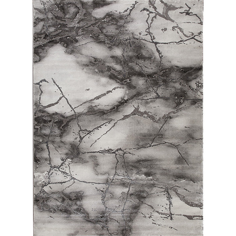 Contemporary Living Room Rug Multi Colored Abstract Print Area Carpet Polyster Non-Slip Backing Pet Friendly Indoor Rug Dark Gray-White Clearhalo 'Area Rug' 'Rug' 2392471