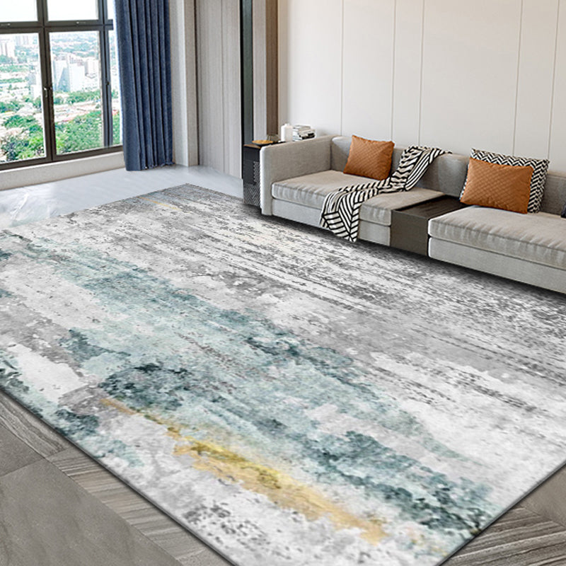 Nordic Decoration Rug Multi Color Abstract Printed Indoor Rug Polyster Non-Slip Backing Easy Care Carpet Gray-Green Clearhalo 'Area Rug' 'Rug' 2392536