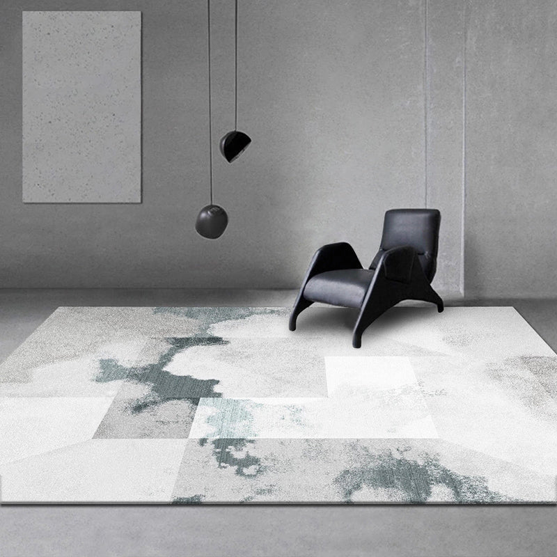 Nordic Decoration Rug Multi Color Abstract Printed Indoor Rug Polyster Non-Slip Backing Easy Care Carpet White-Green Clearhalo 'Area Rug' 'Rug' 2392538
