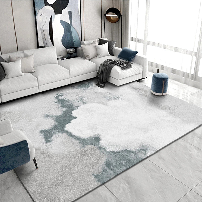 Nordic Decoration Rug Multi Color Abstract Printed Indoor Rug Polyster Non-Slip Backing Easy Care Carpet Gray-White Clearhalo 'Area Rug' 'Rug' 2392539
