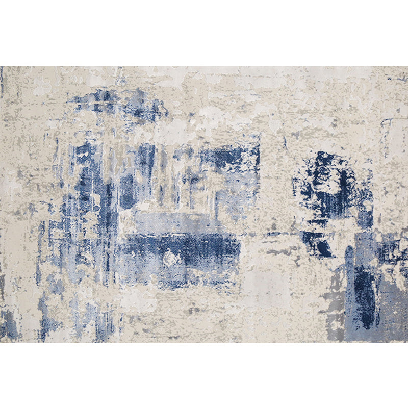Minimalist Living Room Rug Multi Colored Abstract Printed Indoor Rug Polyster Anti-Slip Backing Pet Friendly Carpet Blue Clearhalo 'Area Rug' 'Rug' 2392560