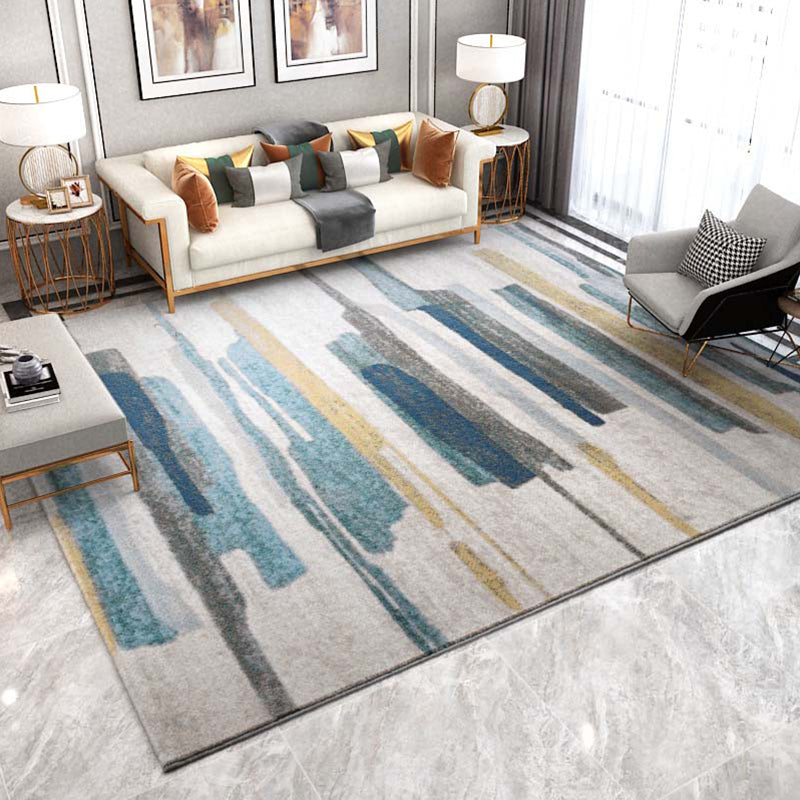 Scandinavian Living Room Rug Multi Colored Abstract Pattern Carpet Polyster Non-Slip Backing Pet Friendly Indoor Rug Blue Clearhalo 'Area Rug' 'Rug' 2392594