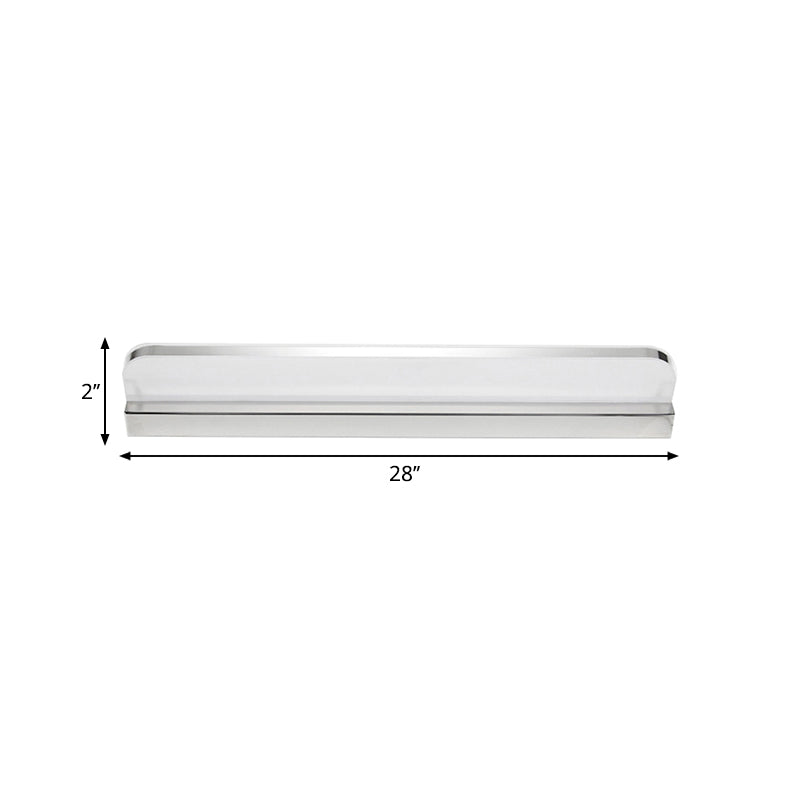 Ultra-Thin Acrylic Vanity Wall Light Minimalism 9"/16.5" W LED Chrome Finish Wall Lamp for Bathroom, Warm/White Lighting Clearhalo 'Cast Iron' 'Glass' 'Industrial' 'Modern wall lights' 'Modern' 'Tiffany' 'Traditional wall lights' 'Vanity Lights' 'Wall Lights' Lighting' 239260