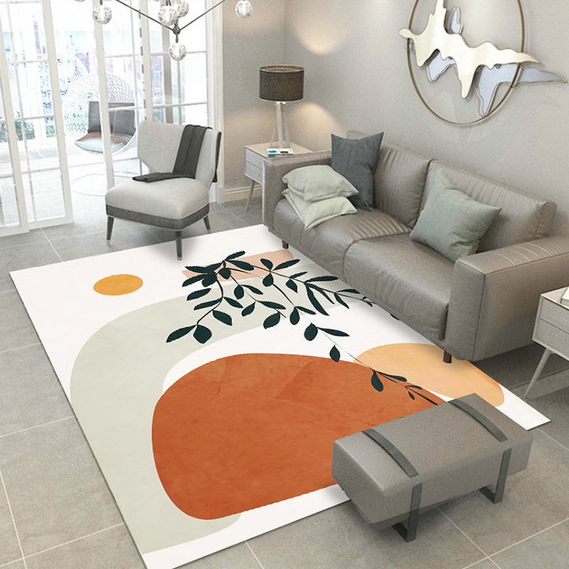 Casual Living Room Rug Multi Color Colorblocked Area Carpet Polypropylene Non-Slip Easy Care Indoor Rug Orange Clearhalo 'Area Rug' 'Rug' 2392822