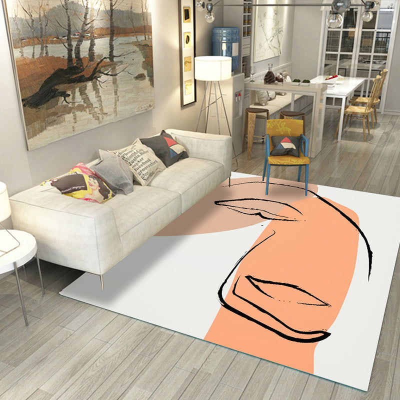 Casual Living Room Rug Multi Color Colorblocked Area Carpet Polypropylene Non-Slip Easy Care Indoor Rug Orange Clearhalo 'Area Rug' 'Rug' 2392823