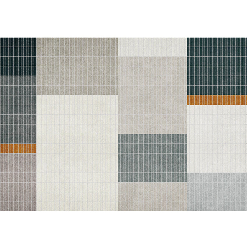 Contemporary Color Block Rug Multicolored Polyster Area Carpet Anti-Slip Backing Washable Indoor Rug for Parlor Gray-Khaki Clearhalo 'Area Rug' 'Rug' 2392834