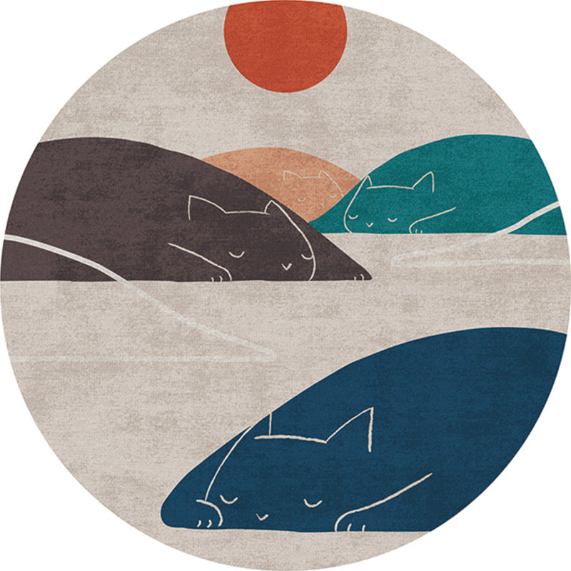 Relaxing Bedroom Rug Multicolored Colorblocked Area Carpet Polypropylene Non-Slip Washable Indoor Rug Cream Gray Clearhalo 'Area Rug' 'Rug' 2392853