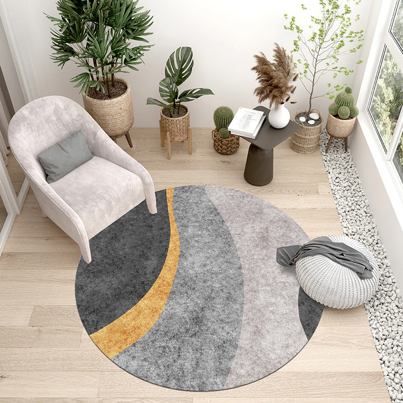 Comfort Colorblock Rug Multi-Colored Polyster Indoor Rug Anti-Slip ...