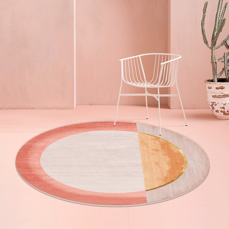 Nordic Decoration Rug Multicolored Colorblock Indoor Rug Non-Slip Backing Stain-Resistant Easy Care Area Carpet Orange Pink Clearhalo 'Area Rug' 'Rug' 2392884