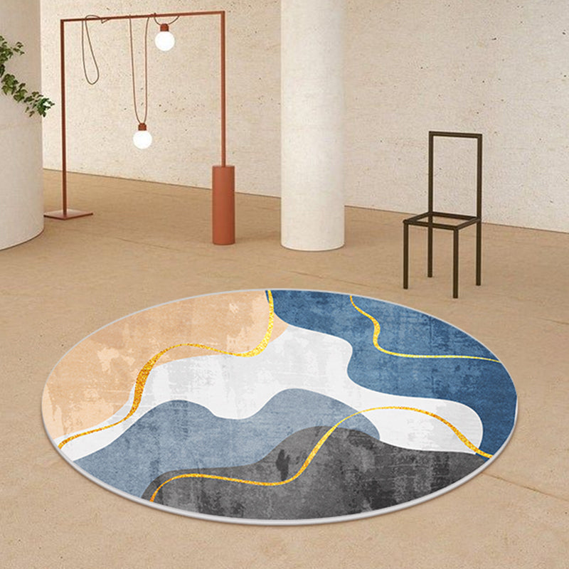 Nordic Decoration Rug Multicolored Colorblock Indoor Rug Non-Slip Backing Stain-Resistant Easy Care Area Carpet Dark Blue Clearhalo 'Area Rug' 'Rug' 2392885