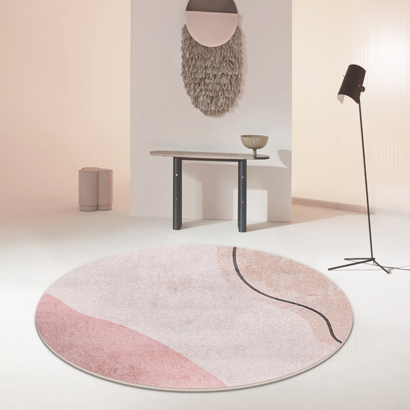 Nordic Decoration Rug Multicolored Colorblock Indoor Rug Non-Slip Backing Stain-Resistant Easy Care Area Carpet Light Pink Clearhalo 'Area Rug' 'Rug' 2392895
