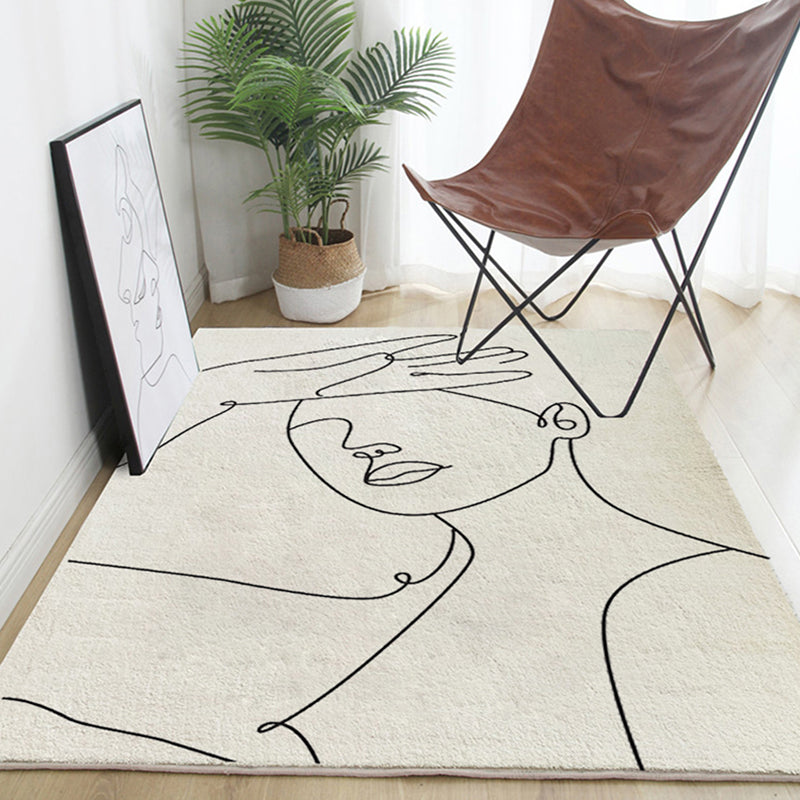 Multicolored Comfort Rug Polyster Hand Printed Area Carpet Non-Slip Backing Pet Friendly Indoor Rug for Room Beige Clearhalo 'Area Rug' 'Rug' 2392916