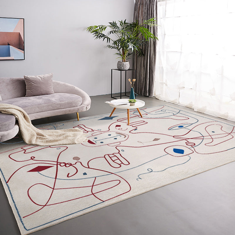 Multicolored Comfort Rug Polyster Hand Printed Area Carpet Non-Slip Backing Pet Friendly Indoor Rug for Room Red-Blue Clearhalo 'Area Rug' 'Rug' 2392918